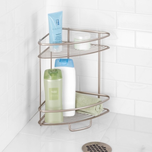 InterDesign / Угловая полка для ванной Axis Сталь (100056)