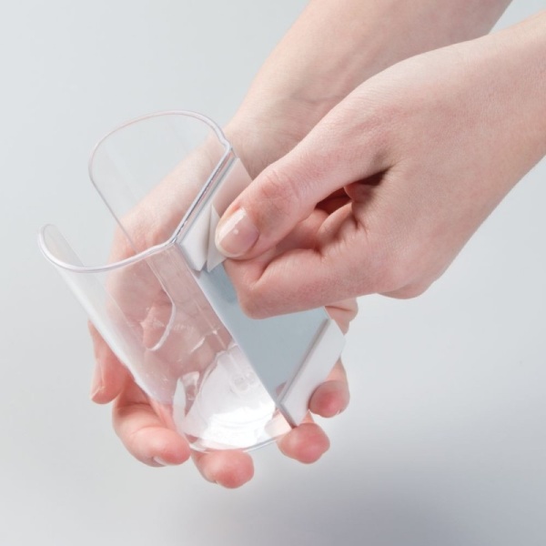 InterDesign / Диспенсер аффикс для ватных дисков/стаканов самокл. прозр. пластик (100123)