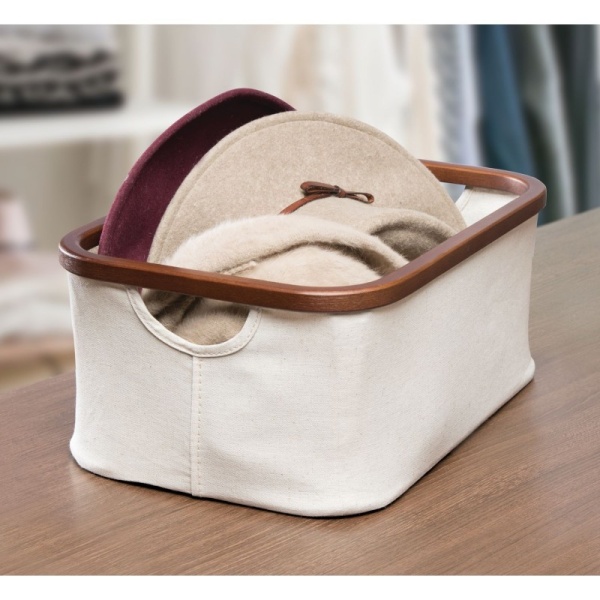 InterDesign / Текстильная корзина-органайзер Interdesign слоновая кость/коричневый S (100737)