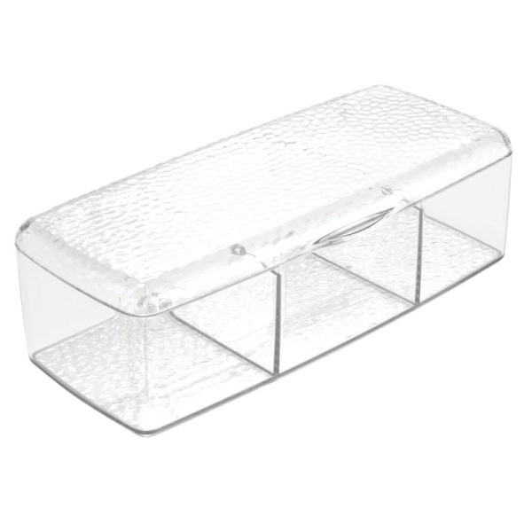 InterDesign / Органайзер с тремя отсеками для хранения ватных шариков,дисков,палочек \"Rain\" (100635) InterDesign / Органайзер с тремя отсеками для хранения ватных шариков,дисков,палочек \"Rain\" (100635)