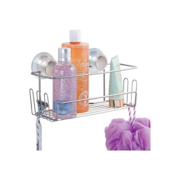 InterDesign / Полка для ванной комнаты Turn-N-Lock на присосках стальная (100833) InterDesign / Полка для ванной комнаты Turn-N-Lock на присосках стальная (100833)