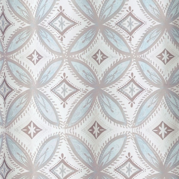 InterDesign / Штора для ванной винтажная плитка мульти полиэстр 183х183 см (100167)