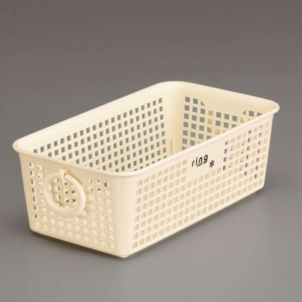 Inomata / Корзина   208*115*70мм с ручками СЛОНОВАЯ КОСТЬ (100391)