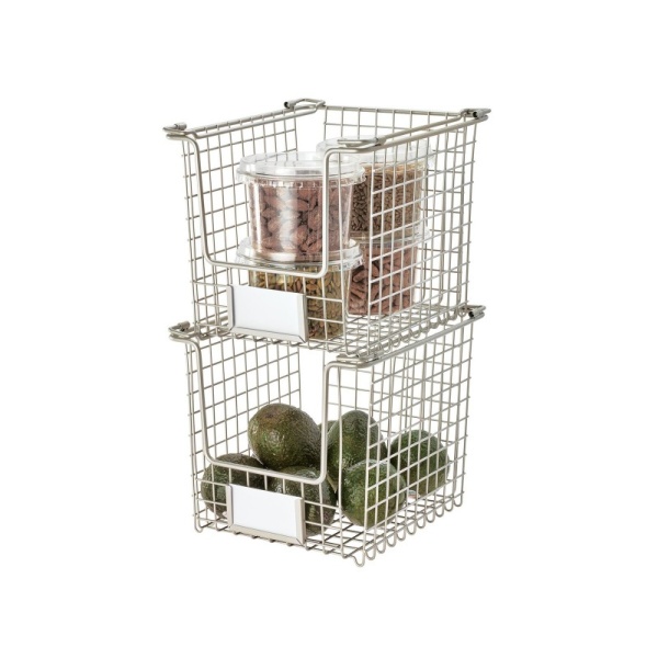 InterDesign / Корзина для хранения Classico с боковыми ручками 20.3х25.4 см стальная (100849)