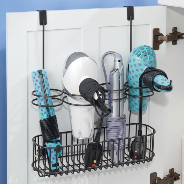 InterDesign / Органайзер Classico навесной для фена, аксессуаров для сушки и укладки волос бронзовый (101288)