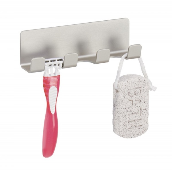 InterDesign / Рейка с 4 крючками самоклеящаяся Metro Affixx (100026)